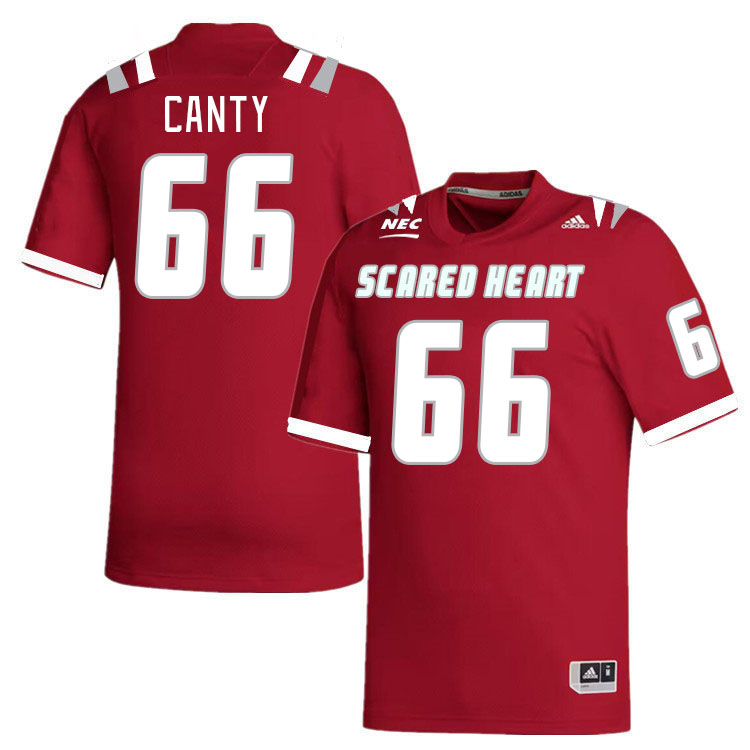 Men-Youth #66 Cole Canty Scared Heart Pioneers 2023 College Football Jerseys Stitched Sale-Red